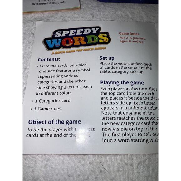 Speedy Words For QUICK MINDS FoxMind Game Fun in a Box Great Stocking Stuffer! - Picture 4 of 8